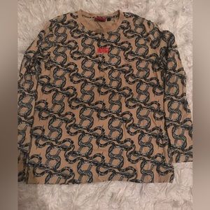 Boss mens snake print long sleeve t shirt